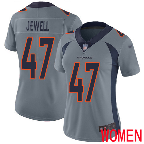 Women Denver Broncos #47 Josey Jewell Limited Silver Inverted Legend Football NFL Jersey